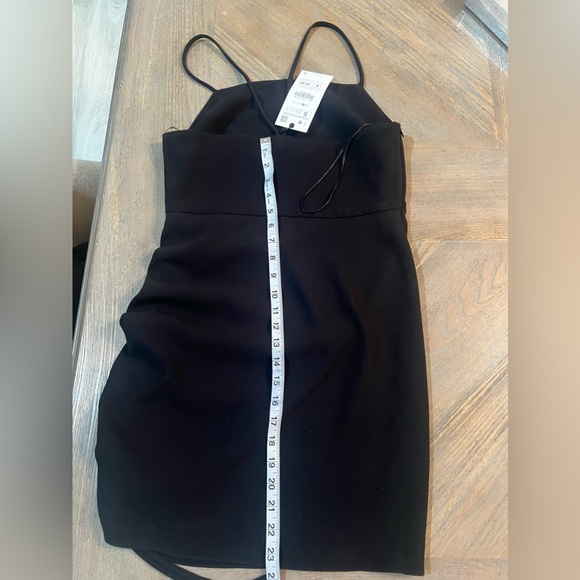 Zara Black mini Dress drapped Small NWT - Picture 11 of 15